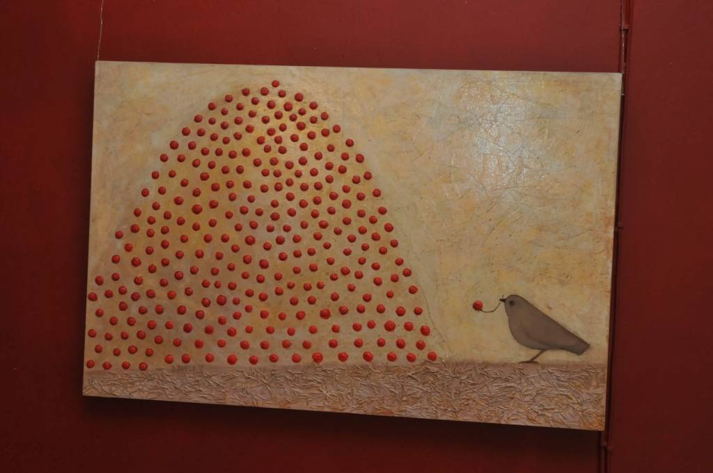 Tējas istabā Liepājā atklāta gleznotājas Dinas Ābeles gleznu izstāde.
Autors: Uldis Dobelis