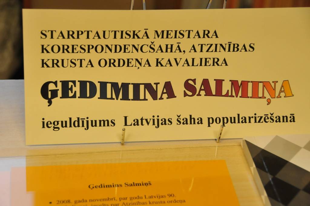 Liepājas Centrālās zinātniskās bibliotēkas Vispārīgo zinātņu lasītavā 28. novembrī plkst.14 notiks sarīkojums ar Ģediminu Salmiņu - šahistu, grāmatu autoru, novadpētnieku un bibliotēkas ilggadēju lasītāju.

Visiem šaha cienītājiem un...
Autors: ReKurZeme, portāls