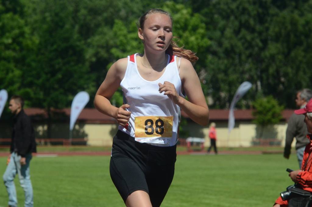 Gunta Holštroma Latvijas jaunatnes vasaras olimpiādē Ventspilī.
Autors: Uldis Dobelis