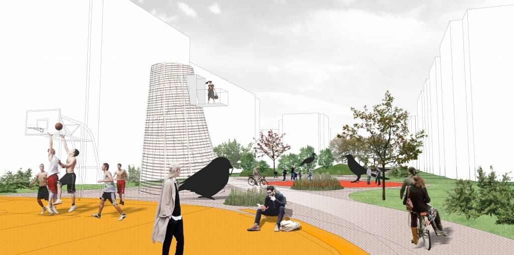 Iekškvartāla labiekārtojuma vizulizācijas.
Autors: SIA “Gaiss arhitekti” autordarbs