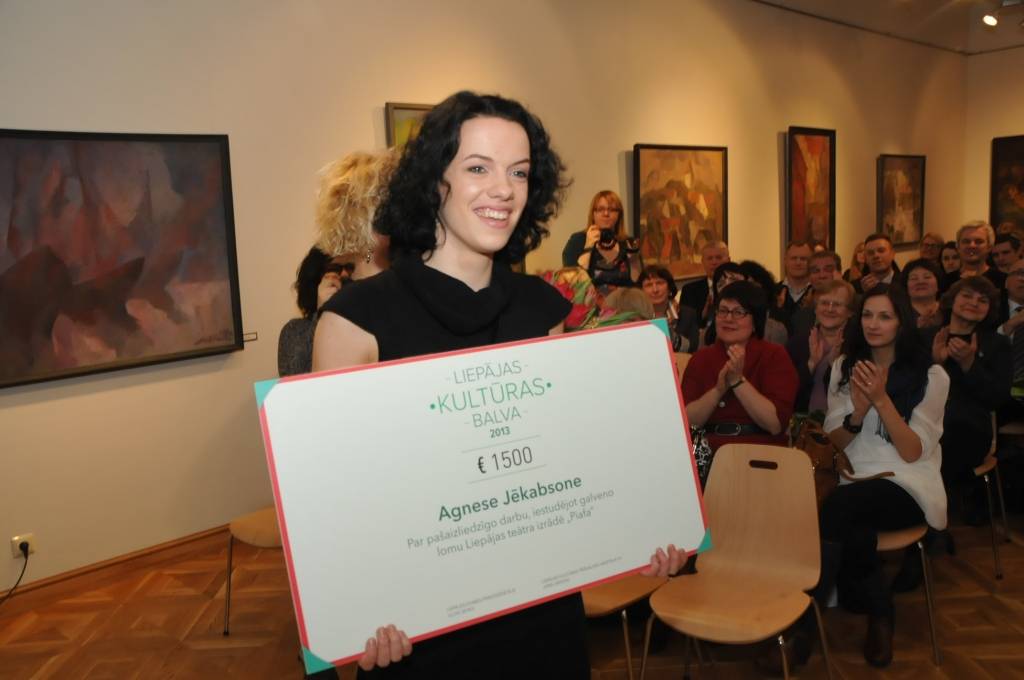 Pērn balvu saņēma arī Liepājas teātra aktrise Agnese Jēkabsone.
Autors: Dainis Ģelzis