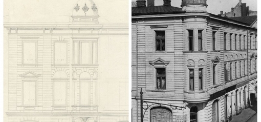 Dzīvojamais nams dzirnavu īpašniekam Kristofam Eduardam Knopfam Graudu ielā 47. Pirmais nama projekts, kas apstiprināts 1881. gadā, visticamāk cietis 1896. gada ugunsgrēkā. Jau 1897. gadā ticis pasūtīts un apstiprināts jauns projekts namam Graudu ielā 47. Nama fasāde bija vērsta uz Juliānes (tagad Fr. Brīvzemnieka) ielas pusi un ēkas stūri uzsvēra ar kupolu pārsegts ekers. Šim namam Berči darbos pirmo reizi atrodams īpatnējais logu dekoratīvais pārsegums ar pusloka nišā ietvertu gliemežvāku. Ēka nopostīta 1941. gadā. 
Autors: No Liepājas muzeja arhīva