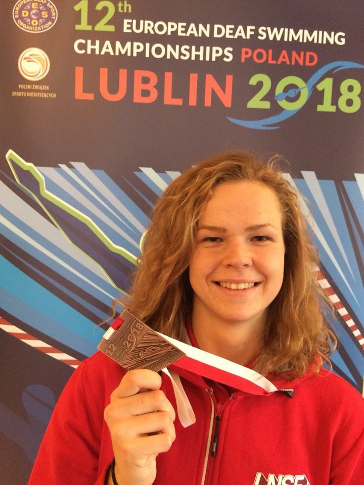 Grobiņas novada peldētāja Zane Embrekte.